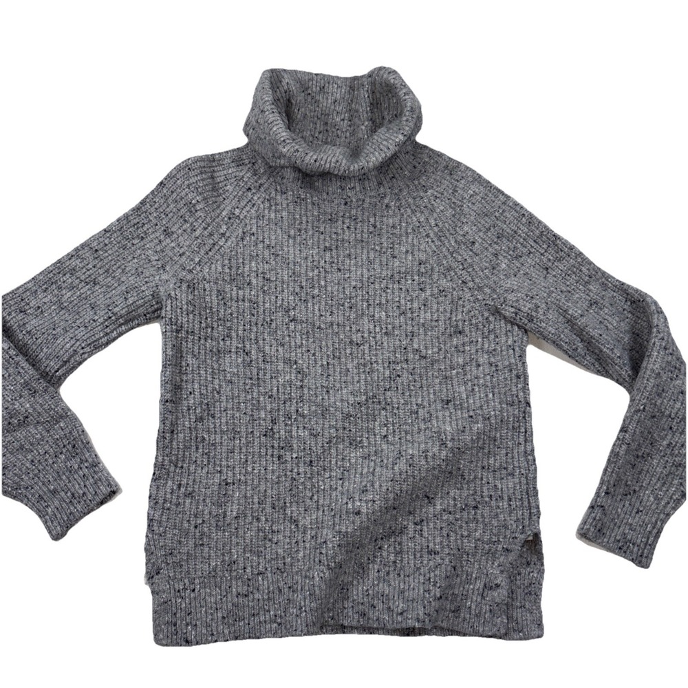 J. Crew Mercantile Womens Small Gray Donegal Lambs Wool Blend Cowl Neck Sweater